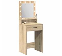 vidaXL Coiffeuse avec miroir LED Chêne Sonoma 50x41x135 cm, 2 tiroirs, rangement pratique