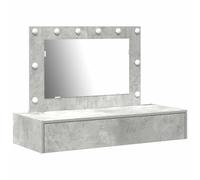 vidaXL Table de Toilette Gris 100 x 40 x 70 cm Bois d'ingénierie, Solutions de Rangement, Coiffeuse Moderne, Meuble Robuste avec Miroir, déco intérieure, Espace beauté Chic.