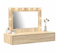Coiffeuse murale avec lumières LED en chêne de Sonoma