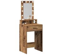 vidaXL Coiffeuse / table de maquillage marron avec éclairage LED, miroir et tiroirs 50x41x140 cm