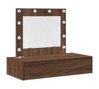 vidaXL Coiffeuse Murale avec lumières LED chêne Brun