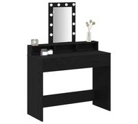 Table de maquillage avec éclairage LED en chêne noir 100x41x140 cm Noir G