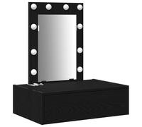 vidaXL Table de Maquillage Murale avec lumières LED - Chêne Noir