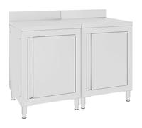 vidaXL Table de travail commerciale avec armoire Inox 120x60x96 cm