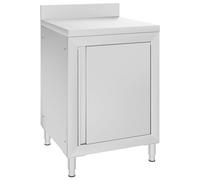 vidaXL Table de travail commerciale avec armoire 60×60×96 cm Acier inoxydable