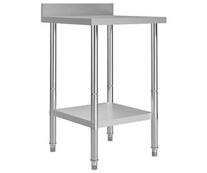 vidaXL Table de Travail de Cuisine avec dosseret 60x60x93 cm INOX