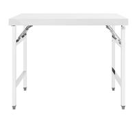 vidaXL Table de Travail Pliable de Cuisine Etabli de Cuisine Gastronomique Restaurant Cantine Maison Intérieur 100x60x80 cm Acier Inoxydable