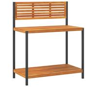 vidaXL Table de travail de jardin 90x50x110 cm en bois massif d'acacia et acier