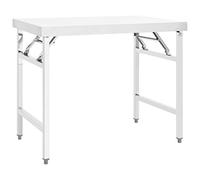 vidaXL Table de Travail Pliable de Cuisine Etabli de Cuisine Gastronomique Restaurant Cantine Maison Intérieur 100x60x80 cm Acier Inoxydable