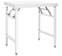 vidaXL Table de Travail Pliable de Cuisine Etabli de Cuisine Gastronomique Restaurant Cantine Maison Intérieur 85x60x80 cm Acier Inoxydable