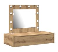 vidaXL Table de Maquillage Murale avec lumières LED Chêne Artisan