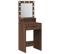 Coiffeuse Vidaxl Avec Éclairage Led En Chêne Brun 50x41x135 Cm Brun
