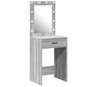vidaXL Table de vanité Moderne Sonoma Gris avec lumières Hollywood, tiroir à Fermeture Douce, Rangement pour Chambre, Bureau au Design stylé, Miroir LED, Meuble Portable