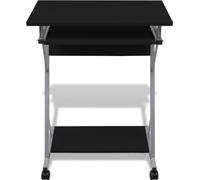 vidaXL Table d'ordinateur Chariot d'ordinateur PC Table de bureau Ordinateur portable Roulettes noir