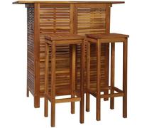 vidaXL Table Chaises de Bar 3 pcs Bistrot Salle à Manger Bois d'Acacia Massif