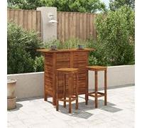 vidaXL Table Chaises de Bar 3 pcs Bistrot Salle à Manger Bois d'Acacia Massif