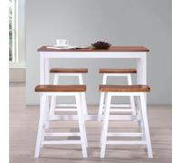 Table et tabouret de bar - vidaXL - 5 pcs - Bois massif - Intérieur - Cuisine