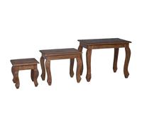 vidaXL Table Gigogne 3 pcs Marron Bois Massif d'acajou,