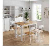 VidaXL Table haute EKAI Blanc 112 x 70 x 91 cm Bois de pin massif 42037014