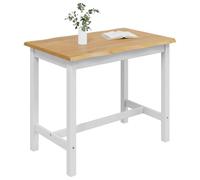 vidaXL Table Haute EKAI Blanc 112 x 70 x 91 cm Bois de pin Massif, Table Bar Industrielle rectangulaire, en pin Massif, Moderne pour Les soirées et Le Design intérieur