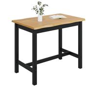 vidaXL Table Haute EKAI Noir 112 x 70 x 91 cm Bois de pin Massif