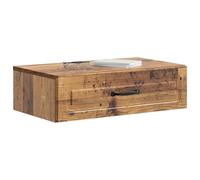 vidaXL Table latérale murale en bois vieilli, armoire de rangement moderne, design rectangulaire, organiseur spacieux pour salon, multi-usages, unité fonctionnelle d'étagère