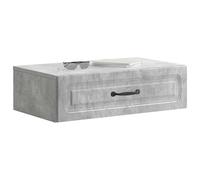 vidaXL Table latérale murale grise béton, armoire de rangement moderne, design rectangulaire, organisateur spacieux pour salon, multifonction, unité fonctionnelle d'étagère