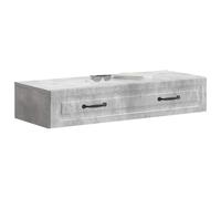 vidaXL Table latérale murale grise béton, armoire de rangement moderne, design rectangulaire, organisateur spacieux pour salon, multifonction, unité fonctionnelle d'étagère