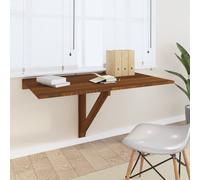 vidaXL Table murale pliable Chêne marron 100x60x56cm Bois d'ingénierie