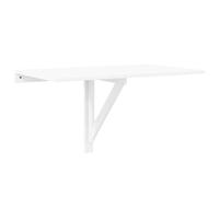 vidaXL Table Murale Pliable Flottante Suspendue Table de Cuisine Table d'Écriture Bar Bureau Intérieur Blanc Brillant 100x60x56cm Bois Ingénierie