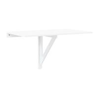 vidaXL Table Murale Pliable Flottante Suspendue Table de Cuisine Table d'Écriture Bar Bureau Intérieur Blanc Brillant 100x60x56cm Bois Ingénierie