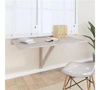 vidaXL Table murale pliable Gris béton 100x60x56 cm Bois d'ingénierie Gris