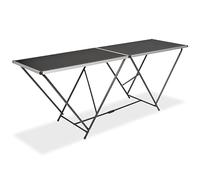 vidaXL Table Pliable à Coller MDF et Aluminium pour Collage Table à Tréteau