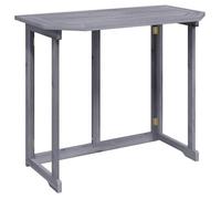 Table De Balcon Pliante 90 X 50 X 74 Cm Bois D'acacia Gris Pliable Extérieur Rustique Gris