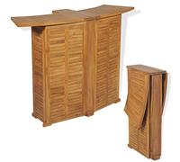 vidaXL Table Pliable de Bar Table de Jardin Table de Patio Meuble de Bistrot Meuble de Terrasse Extérieur 155x53x105 cm Bois de Teck Solide