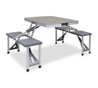 vidaXL Table pliante de camping avec 4 sièges – Acier et aluminium – Portable