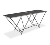 vidaXL Table pliable de collage MDF et aluminium 200 x 60 x 78 cm Noir
