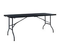 Table pliable de jardin Noir 180x75x72 cm PEHD Imitation rotin Noir G