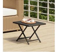 vidaXL Table pliable noir 45x35x32 cm résine tressée, table pliable, table, meuble de terrasse, meuble de jardin, meuble 362251