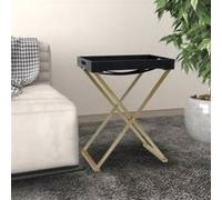 Vidaxl Table Pliable Doré Et Noir 48x34x61 Cm Mdf Multicolore