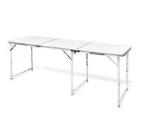 vidaXL Table pliante de camping en aluminium Hauteur réglable 180 x 60 cm