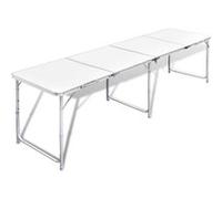 vidaXL Table pliante de camping en aluminium 240x60 cm Hauteur ajustable