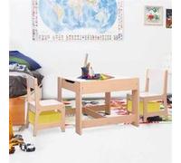 vidaXL Table pour Enfants avec 2 Chaises Ensemble de Meubles Table et Chaise pour Enfants Chambre Salon Salle de Séjour 80284 Beige G