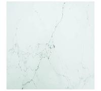 vidaXL Table Salle à Manger Remplacement de Table Basse Blanc 60x60 cm 6 mm Verre Trempé avec Design de Marbre