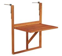 Vidaxl Table Suspendue De Balcon 64,5x44x80 Cm Bois D'acacia Massif