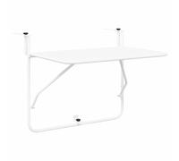 Table de balcon pliable blanche 60x40 cm en acier