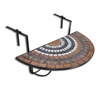 vidaXL Table de balcon suspendue demi-circulaire terre cuite blanc Jardin