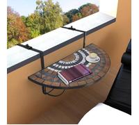 vidaXL Table suspendue de balcon Terre cuite et blanc Mosaïque 41126
