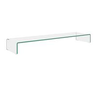 vidaXL Table TV/rehausse d'écran verre transparent 120x30x13 cm
