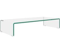 vidaXL Table TV/rehausse d'écran verre transparent 70x30x13 cm